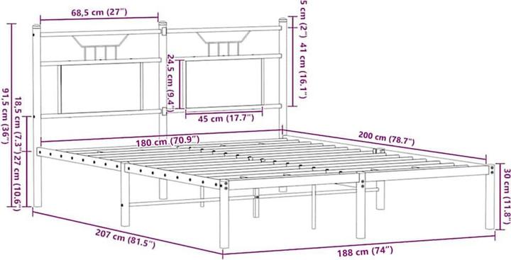 Image du produit vidaXL Bettgestell (180 x 200 cm)