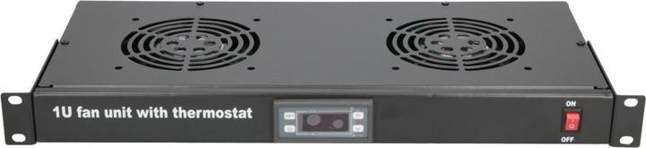 Extralink 19" Rack Mount Lüfterpanel (2 Lüfter) mit Thermostat