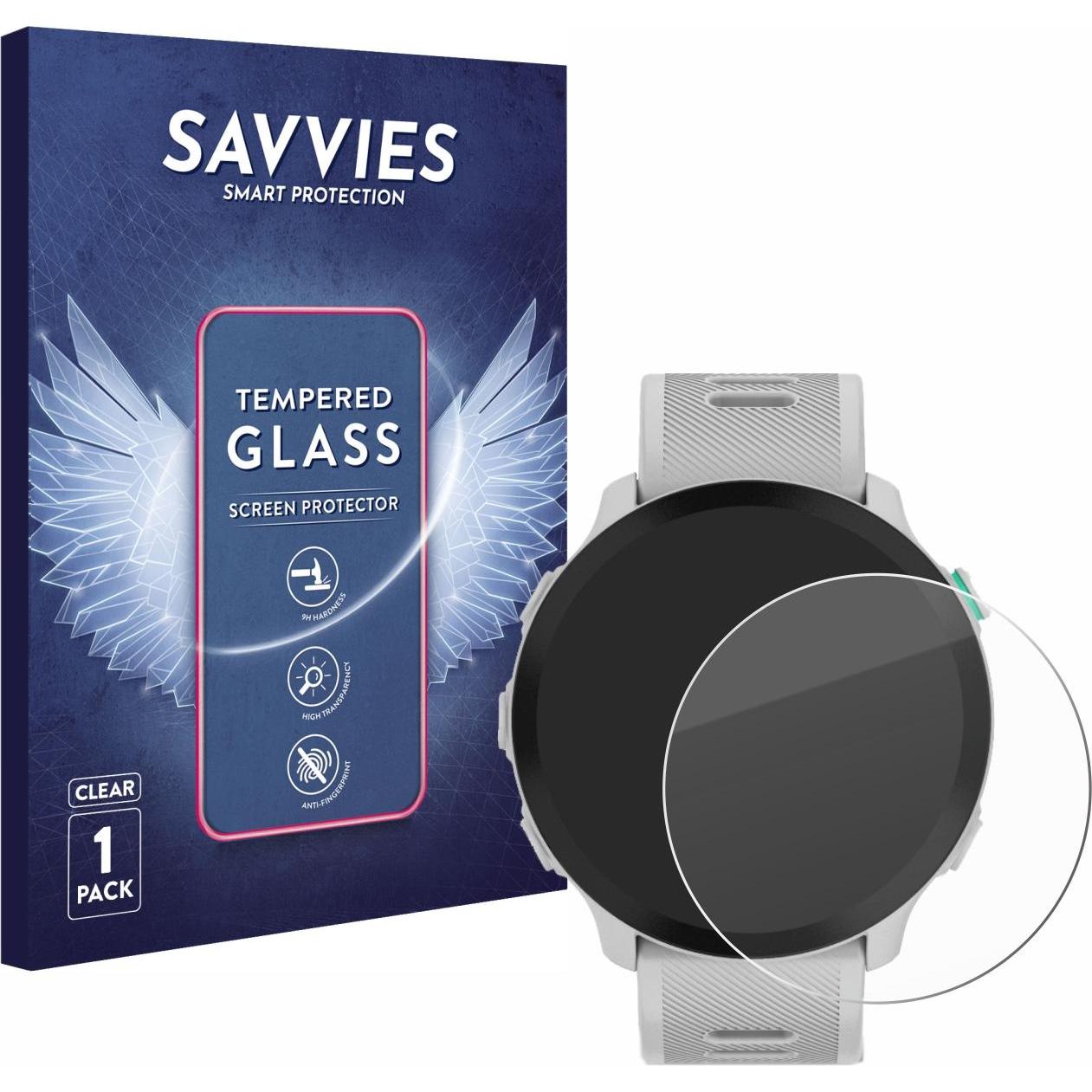 Savvies Panzerglas Hartglas Displayschutz, Smartwatch Schutzfolie, Transparent
