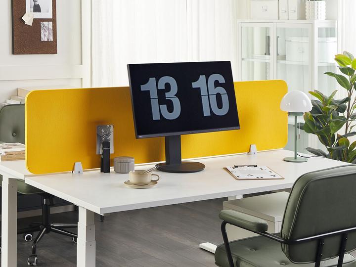 Actual product image Beliani Desk divider mustard yellow 130 x 40 cm WALLY (130 x 40 cm)