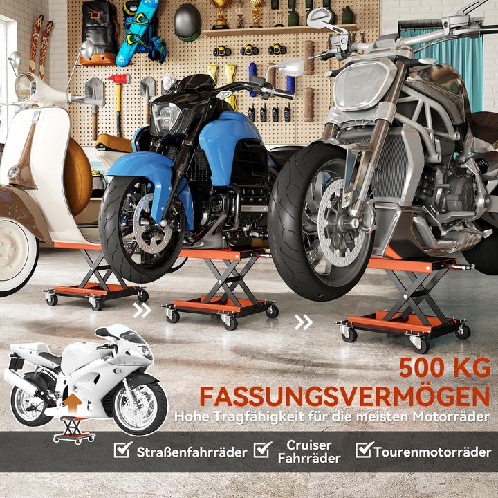 Produktbild Homcom Motorradheber Stahl, Gummi Orange