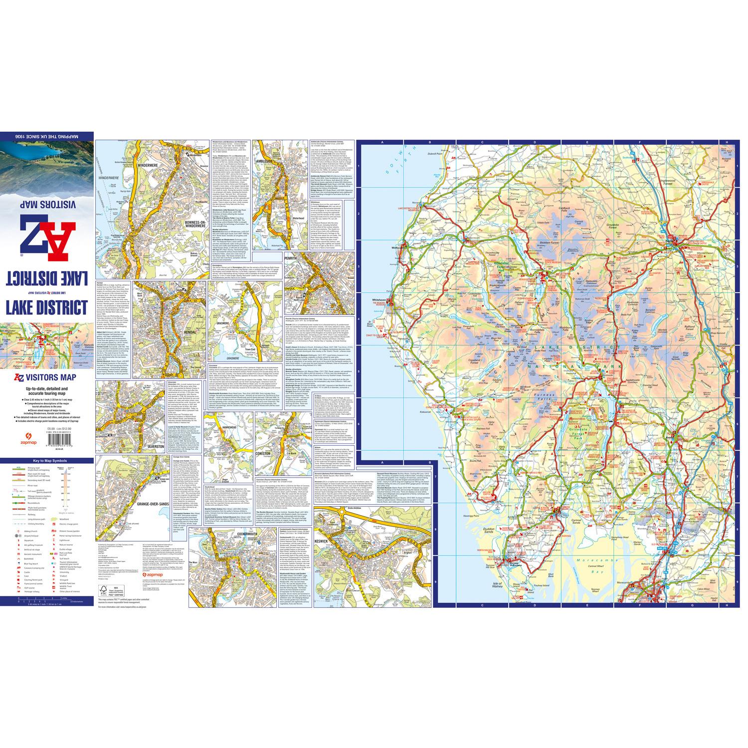 Thumbnail - Lake District A-Z Visitors Map, Landkarte