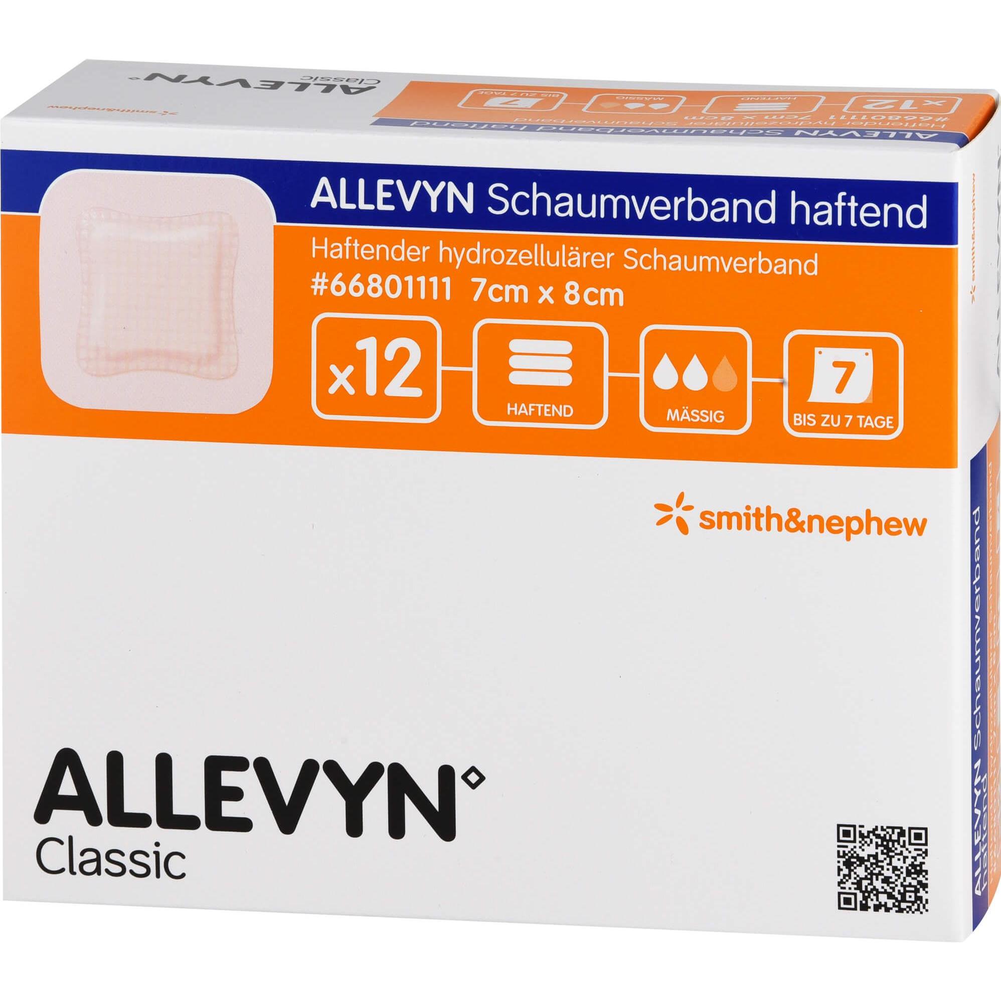 Thumbnail - Allevyn, Verbandsmaterial, Schaumverband 7x8 cm haftend, 12 St VER