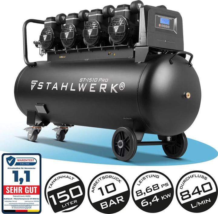 Stahlwerk Compressore 10 bar 8,6 hp 6,4 kW 840 l/min 150 l compressore d'aria (10 bar, 150 l)