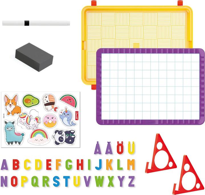 Actual product image Quercetti Magnetic board letters in storage case