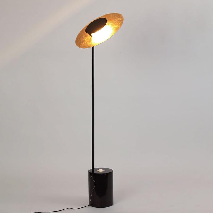 Actual product image s.luce LED floor lamp Plate with marble base & reversible reflector (1270 lm, GU10)