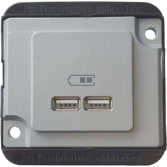 Merten USB Ladestation - mattsilber, PC Netzteil, Silber