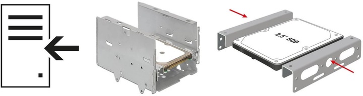 Image du produit Delock Kit d'installation de disque dur, disque dur 2,5" en 3,5
