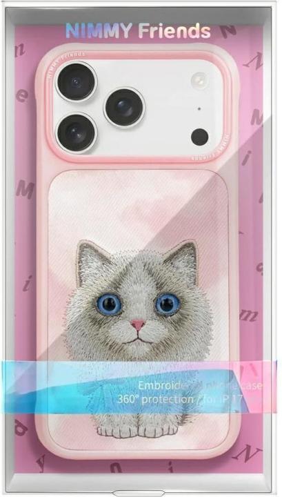 Productafbeelding Nimmy Etui Big Eyed Pet 2.0 Cat do iPhone 17 Pro Max różowy (Apple iPhone 17 Pro Max)