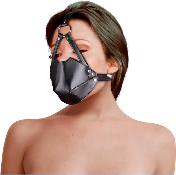Ouch! Head Harness with Mouth Cover and Breathable Ball Gag