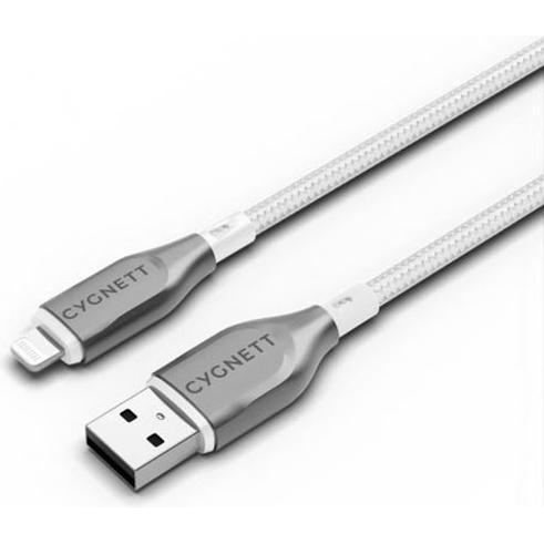 Cygnett Gepanzertes Lightning-auf-USB-A-Kabel, Weiss, 1 m (1 m, USB 2.0), USB Kabel