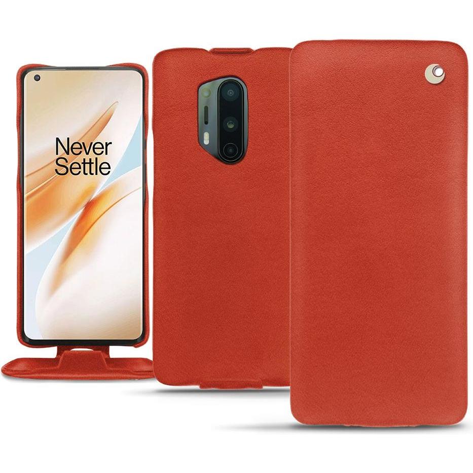 Noreve Lederschutzhülle vertikal (OnePlus 8 Pro), Smartphone Hülle, Orange