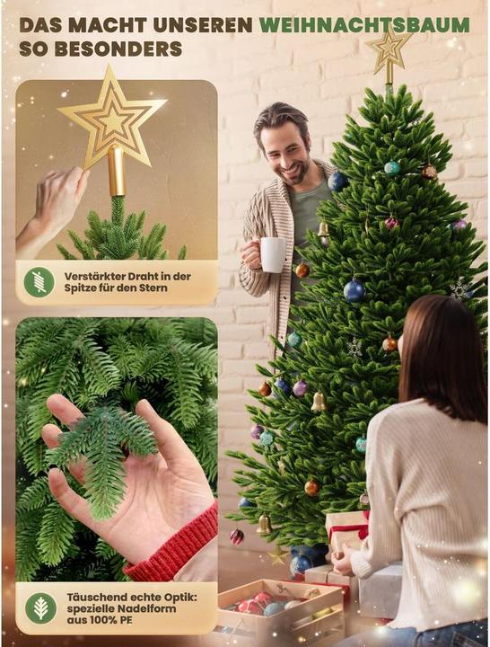 Image du produit Artitree Sapin de Noël 180 cm avec support en bois FSC (180 cm)