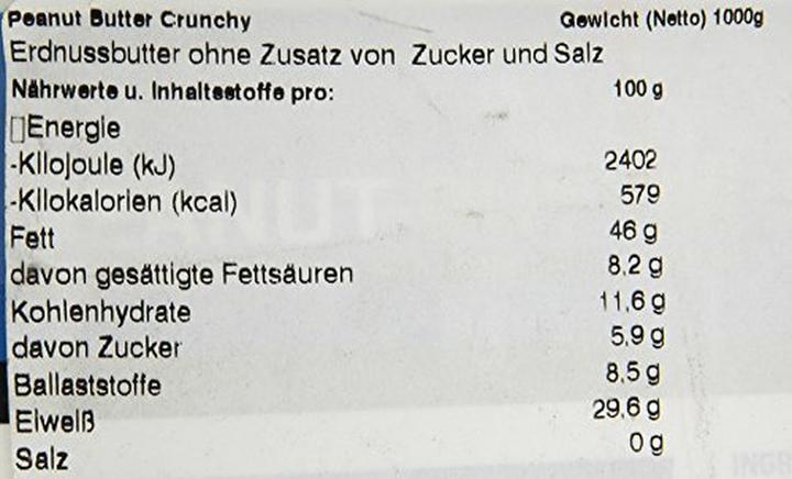 Nutritional values and ingredients MyProtein Original (1000 g)