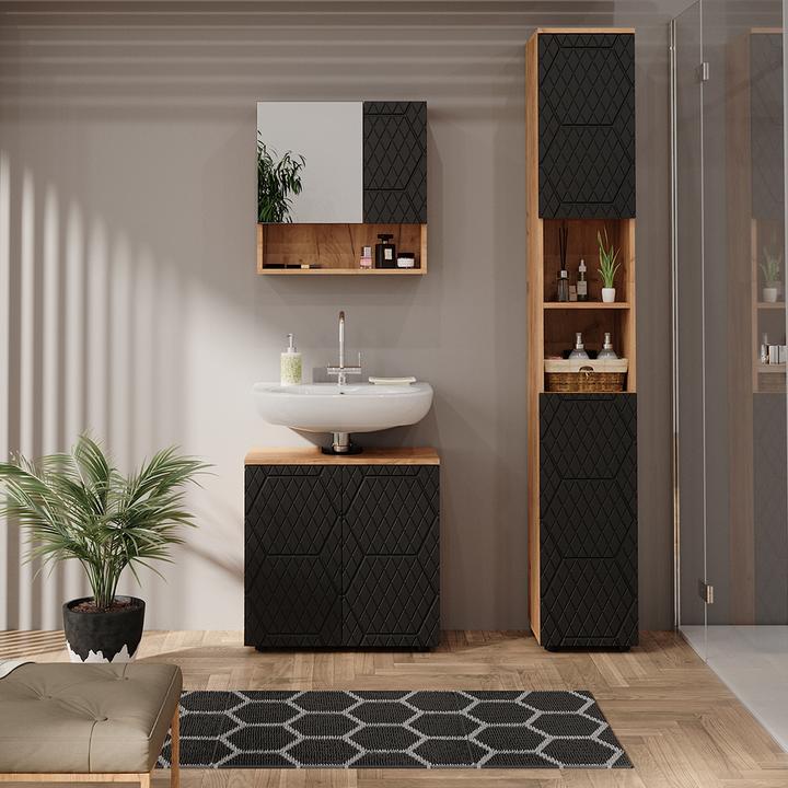 Actual product image Vicco Irma with honeycomb structure/anthracite, 60 x 59 cm (60 x 30 x 59 cm)