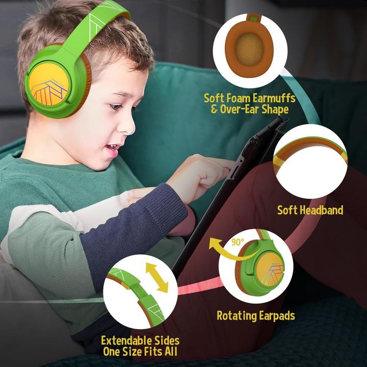Actual product image PowerLocus Bobo Bluetooth-Kinderkopfhörer turtle