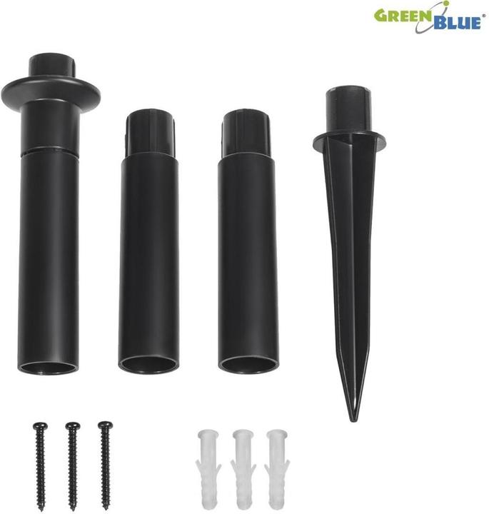 Productafbeelding Greenblue Buiten LED zonnebol op witte voet 20x20x53cm GroenBlauw GB123 (IP44)