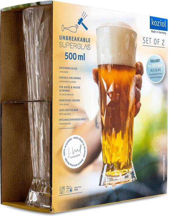 Actual product image Koziol Beer glass Superglas Club No. 11, 500 ml, 2 pieces (0.50 l, 2 x)