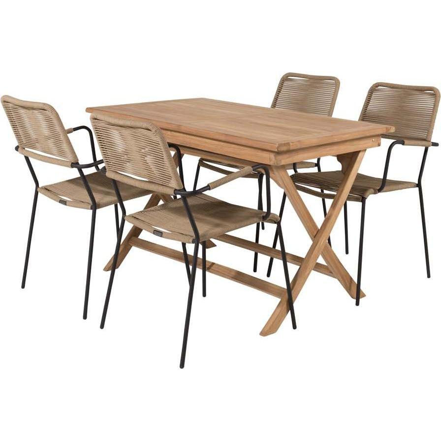 Ebuy24, Gartentisch + Balkontisch, Gartenset Kenya 5-teilig (70 cm)