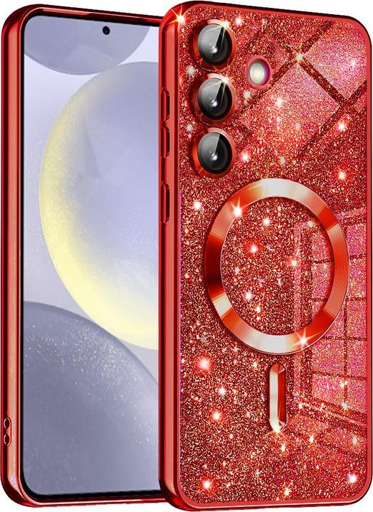 Actual product image Techsuit - Luxury Glitter MagSafe - Samsung Galaxy S24 Plus - Red (Samsung Galaxy S24+)