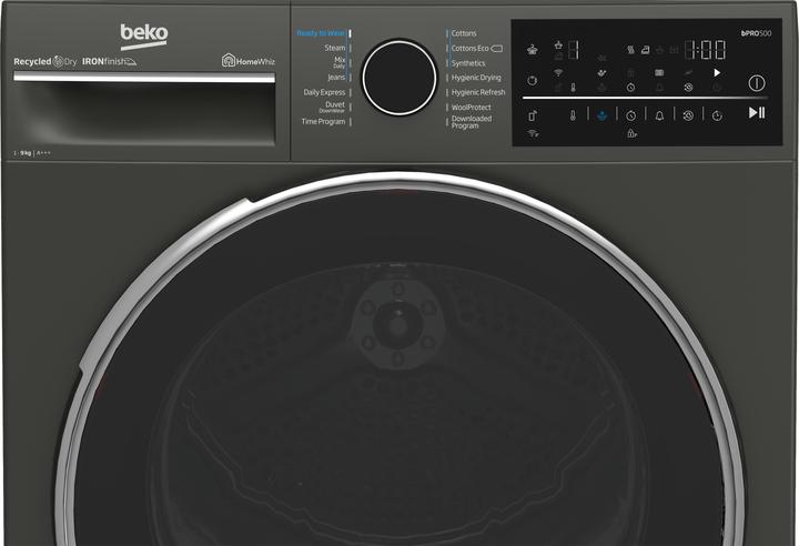 Produktbild Beko B5T89243M Dryer machine, Freestanding, Front loading, Drying capacity 9 kg, Black (9 kg, Rechts, Wechselbar)