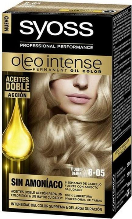Actual product image Syoss OLIO INTENSE ink sin amoniaco #8.05-rubio beige 5 pz (Beige blonde)