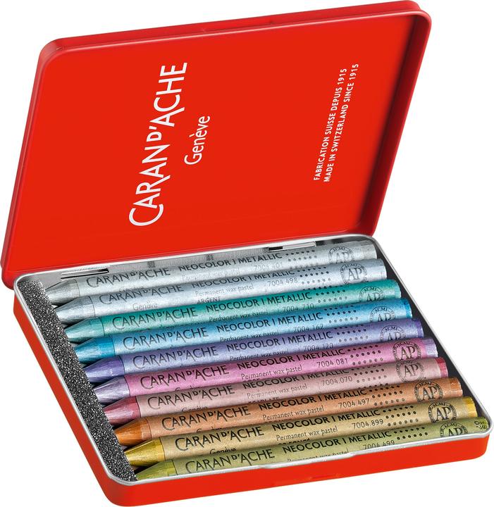 Actual product image Caran d'Ache Neocolor I Metallic Metallschachtel (10 x)
