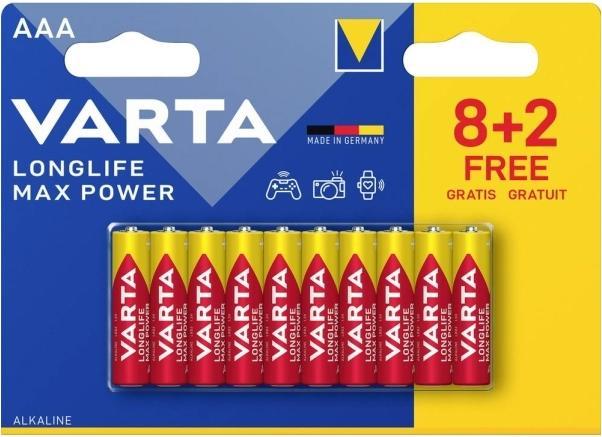 Image du produit Varta Pile Longlife Max Power AAA 10pcs (10 pcs, AAA)