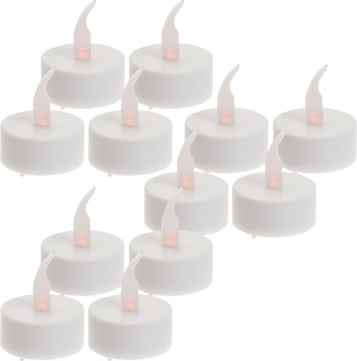 Koopman LED-Teelichter mit flackernder Flamme und Timer, 12er Set (12 x)