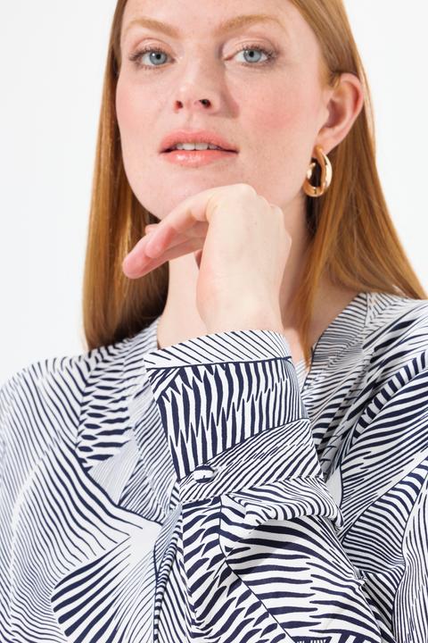 Actual product image Ulla Popken Graphic Long Sleeve Satin Blouse (46, 48)