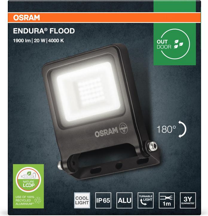 Actual product image Ledvance OSRAM LED Aussenleuchte ENDURA Flood Cool White PCR Neutralweiss 4099854486067 (1800 lm, IP65)