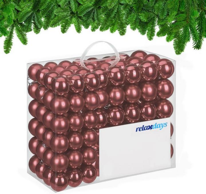 Produktbild Relaxdays - Weihnachtskugeln 100er Set, Braun/ Silber, 7 x 6 cm (100 -teilig)