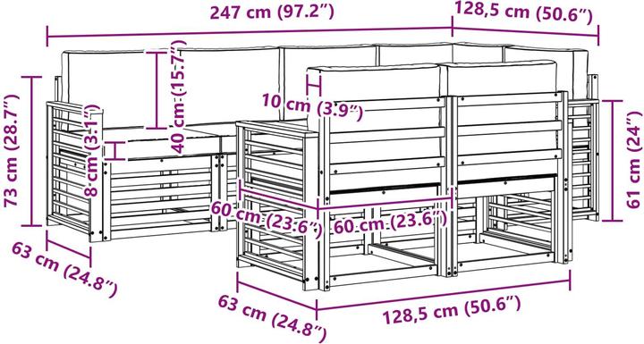 Produktbild vidaXL Outdoor-Sofa