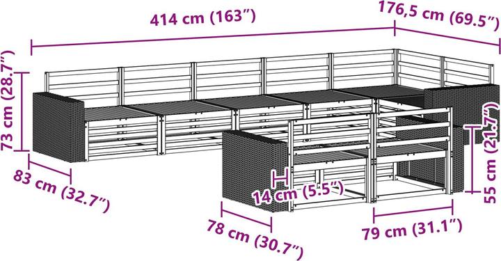 Produktbild vidaXL Outdoor-Sofagarnitur