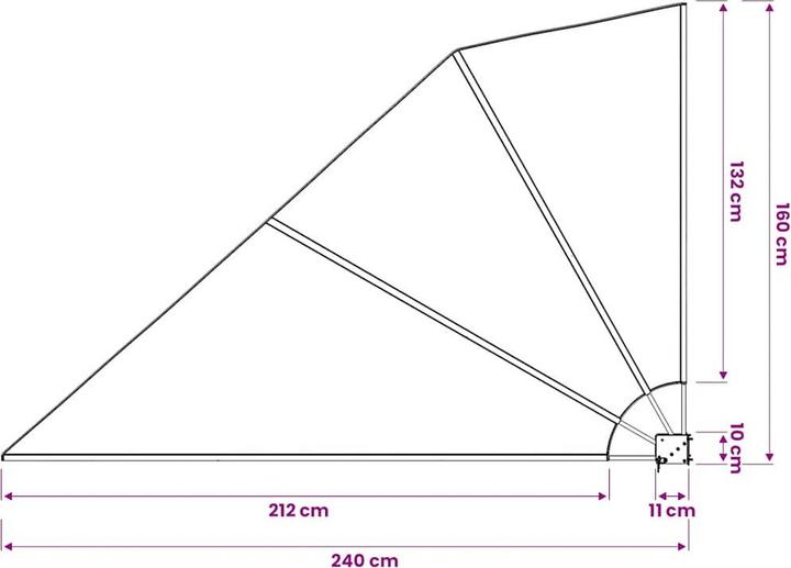 Produktbild vidaXL Seitenmarkise (1.60 m)