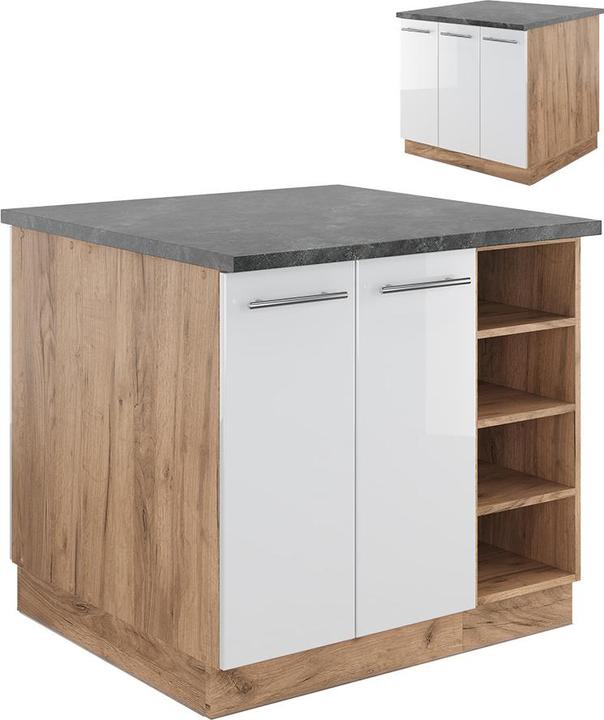 Goldkraft Eiche, Weiss Hochglanz