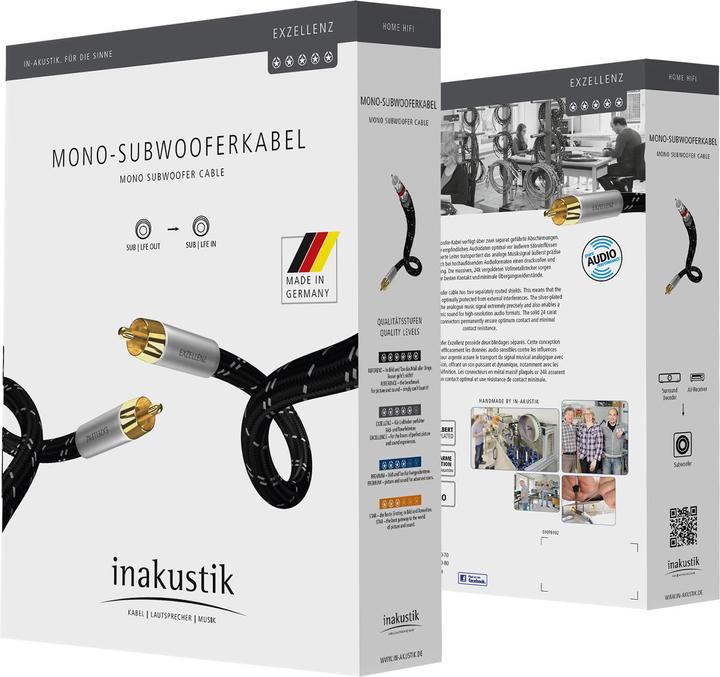 Produktbild Inakustik Exzellenz Mono-Subwooferkabel (7.50 m, Cinch)