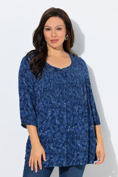 Actual product image Ulla Popken Smocked Paisley Blouse (62)