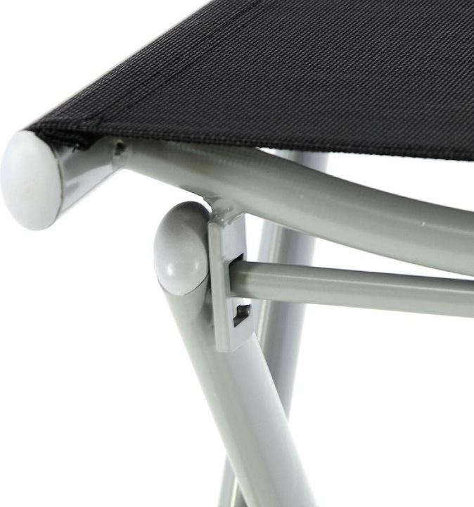 Actual product image VCM klappbarer Alu Hocker Sitzhocker Rahmen hellgrau Textilene schwarz Klapphocker