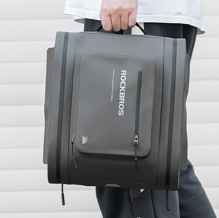 Image du produit Rockbros waterproof bike pannier, for trunk, capacity 14l - gray (14 l, Sac de porte-bagages)