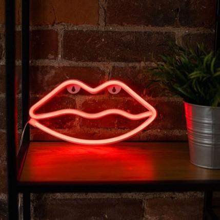 Produktbild Forever Light Neon LED Licht LIPS rot Fledermaus + USB FLNEO8 (Rot)