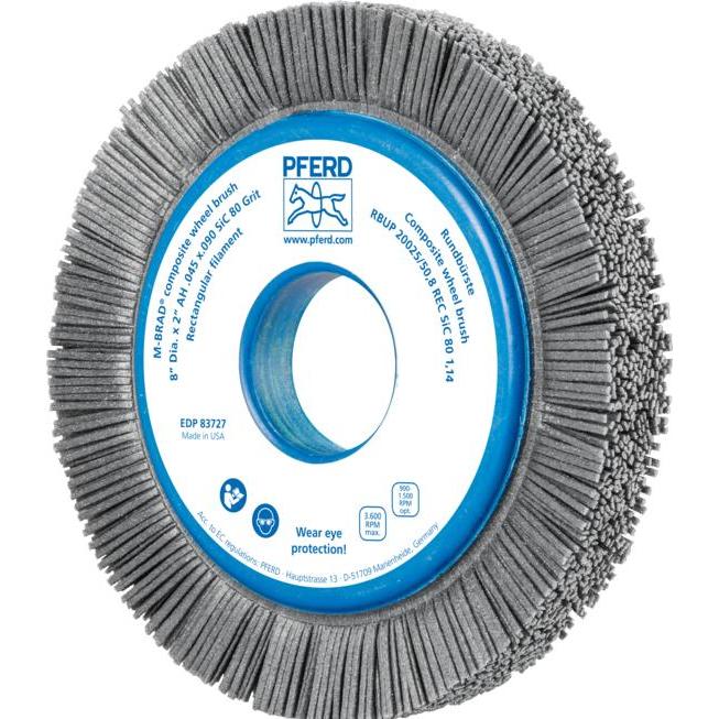 Pferd, Schleifmittel, Rundbürste mit Plastikkörper. ungezopft RBUP 20025/50.8 REC SiC 80 1.14 (80)