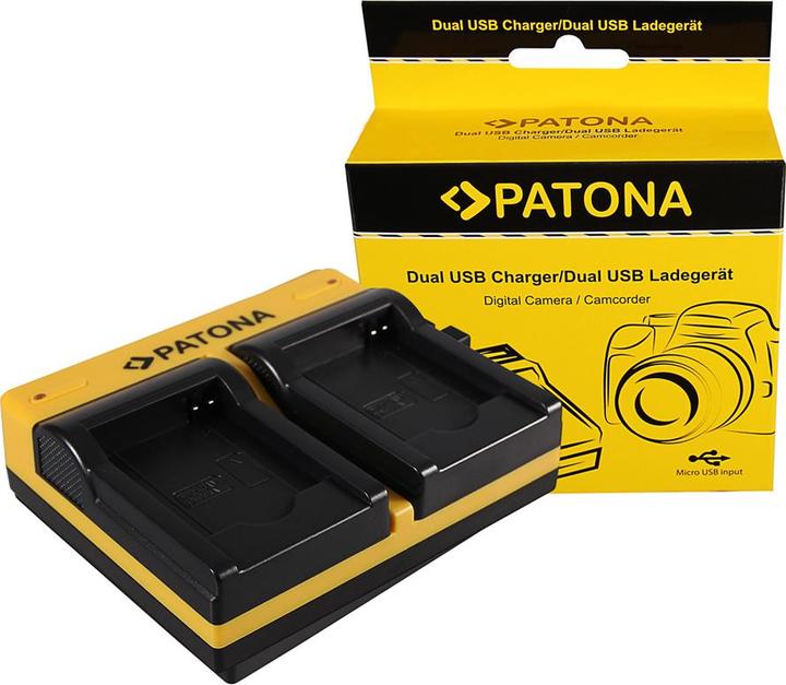 Actual product image Patona Dual charger for Samsung BP-88A DV200 DV300 incl. Micro-USB cable