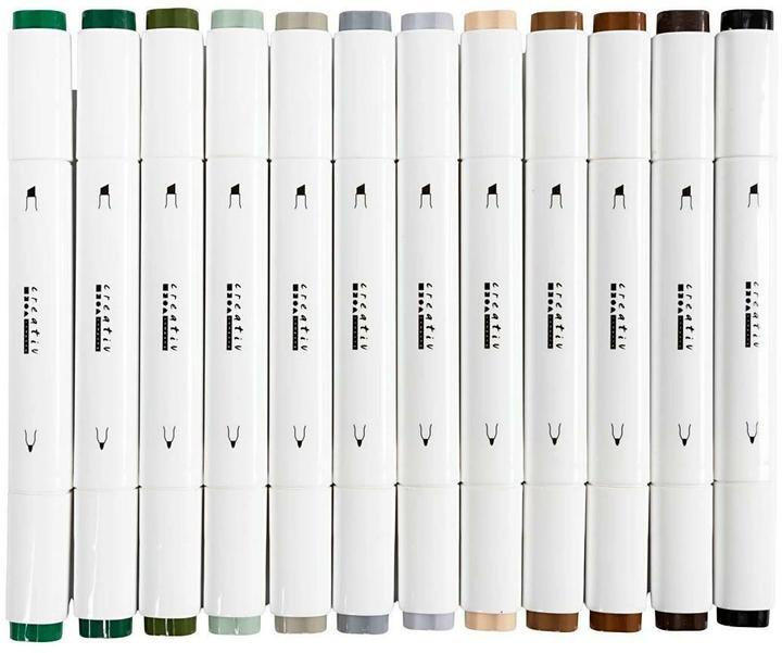 Actual product image Creativ Company Kalligraphiemarker 1+ 8 mm, 12 Stück, Naturfarben (12x)
