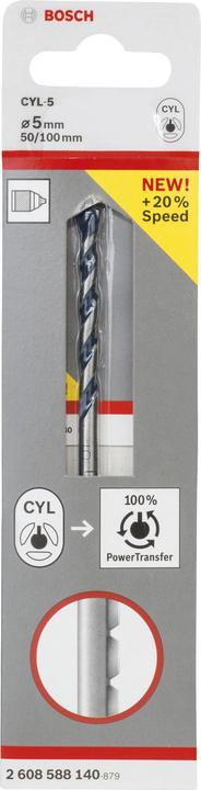 Produktbild Bosch Professional Zubehör Betonbohrer CYL-5, Blue Granite, 5 x 50 x 100 mm (5 mm)