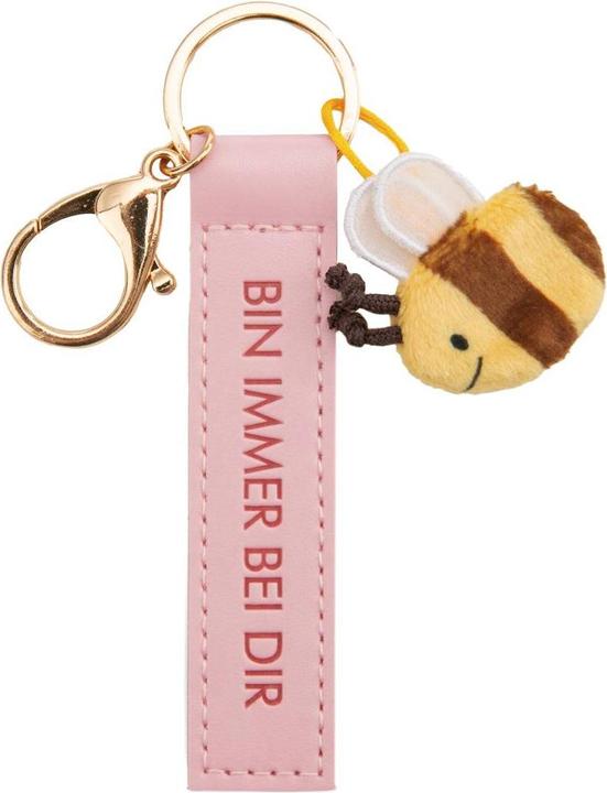 Actual product image Magni NICI Schlüsselanhänger Bin immer bei dir Kunstlederband mit Biene rosa 10cm