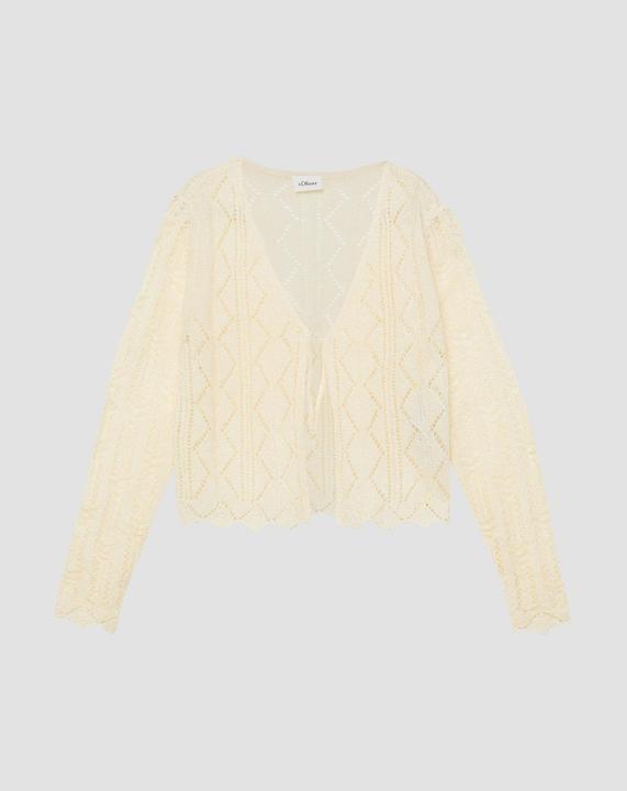 Produktbild s.Oliver Strickjacke mit Ajourmuster und Bindeband (134, 140)