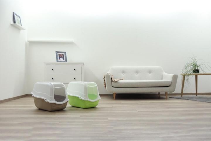 Actual product image Kerbl Cat litter box Minka, Taupe / Cream, 57x39x41cm (Cat litter box closed)