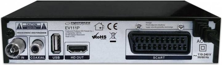 Actual product image Esperanza EV111P Digital Receiver DVB-T2 H.265 (DVB-T/T2)