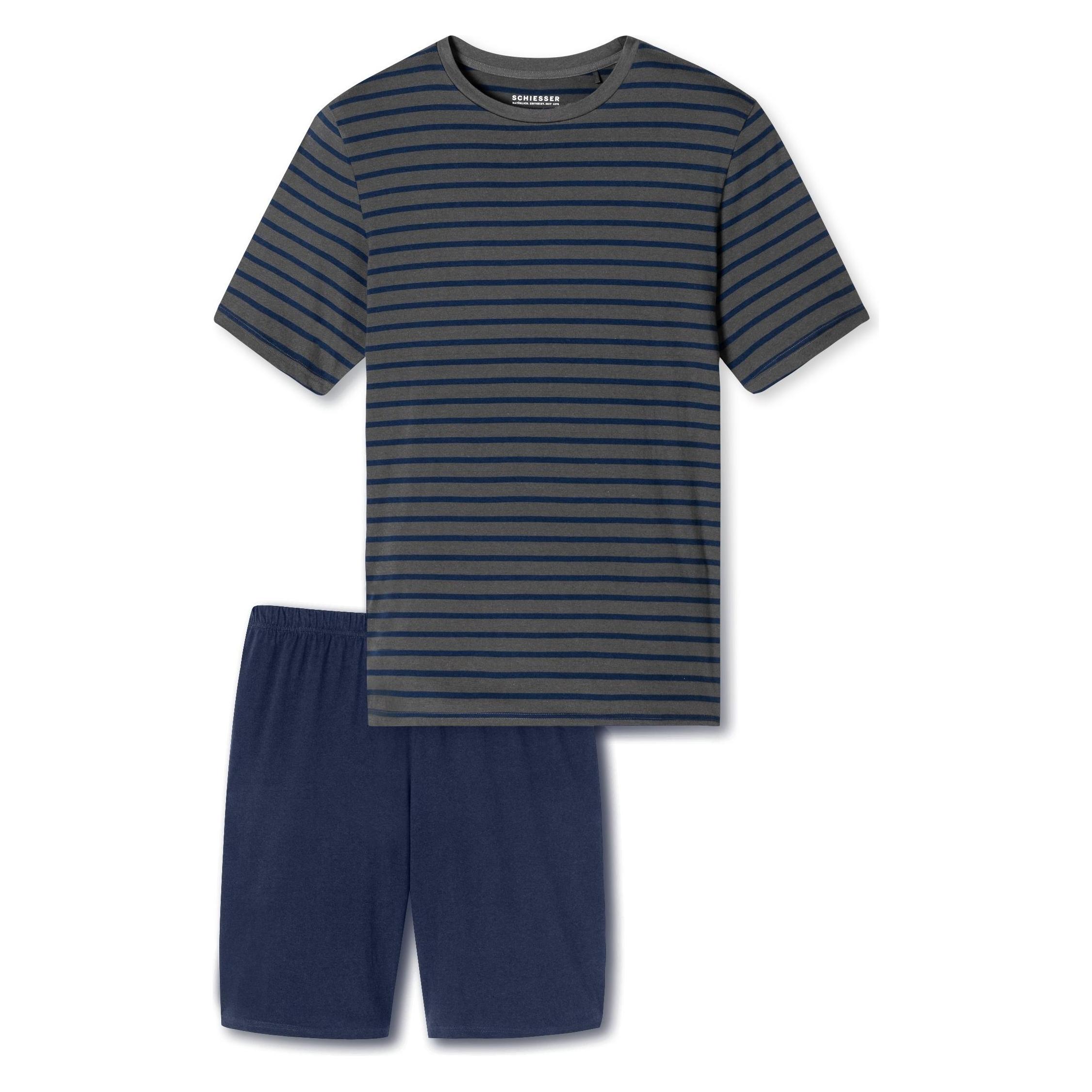 Schiesser, Herren, Pyjamas, Schlafanzug Kurz, Schwarz, (Xl)